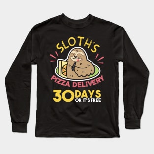 This Funny Italian Fast Food Pizza-Delivery Sloth Design Long Sleeve T-Shirt